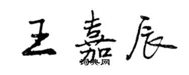 曾慶福王嘉辰行書個性簽名怎么寫