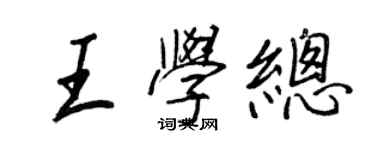 王正良王學總行書個性簽名怎么寫