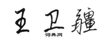 駱恆光王衛疆行書個性簽名怎么寫