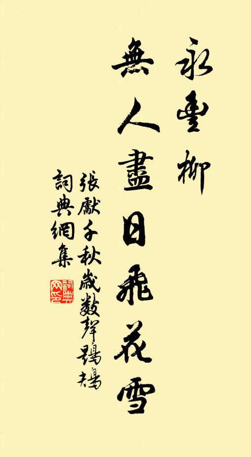 張先永豐柳,無人盡日飛花雪。書法作品欣賞