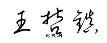 梁錦英王哲鎮草書個性簽名怎么寫