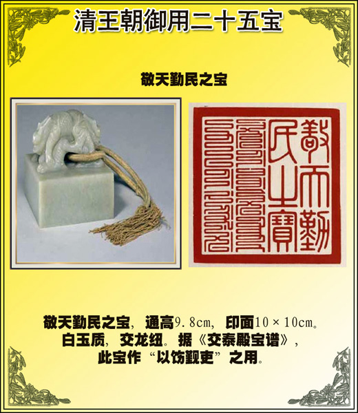 清王朝御用玉璽二十五寶圖