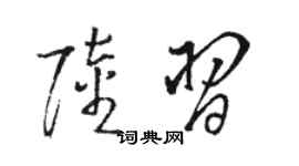 駱恆光陸習草書個性簽名怎么寫