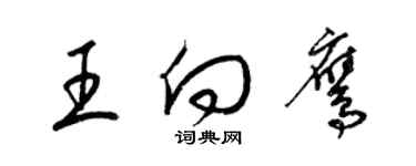 梁錦英王向鷹草書個性簽名怎么寫