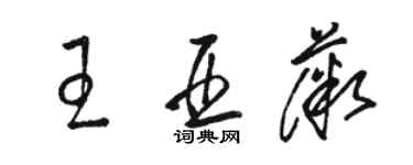 駱恆光王亞薇草書個性簽名怎么寫