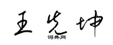 梁錦英王先坤草書個性簽名怎么寫