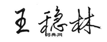 駱恆光王穩林行書個性簽名怎么寫
