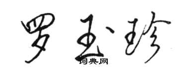 駱恆光羅玉珍行書個性簽名怎么寫