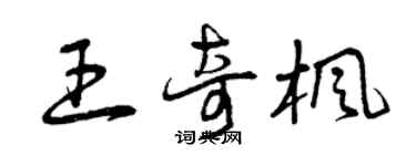 曾慶福王奇楓草書個性簽名怎么寫