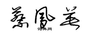 朱錫榮蔡鳳英草書個性簽名怎么寫