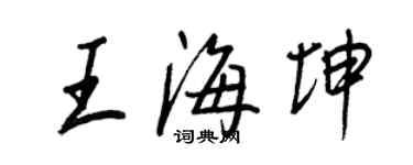 王正良王海坤行書個性簽名怎么寫