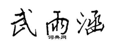 王正良武雨涵行書個性簽名怎么寫