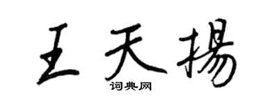 王正良王天揚行書個性簽名怎么寫