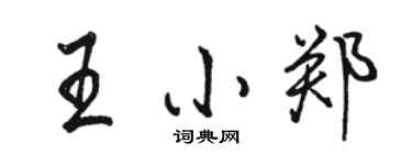 駱恆光王小鄭行書個性簽名怎么寫