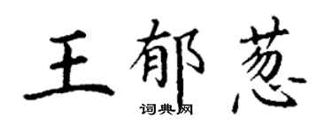 丁謙王郁蔥楷書個性簽名怎么寫