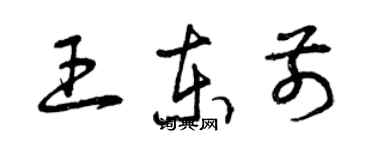 曾慶福王東前草書個性簽名怎么寫