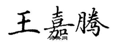 丁謙王嘉騰楷書個性簽名怎么寫