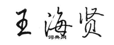 駱恆光王海賢行書個性簽名怎么寫