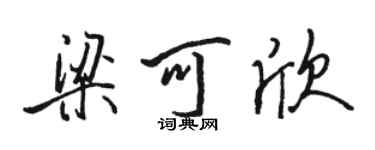 駱恆光梁可欣行書個性簽名怎么寫