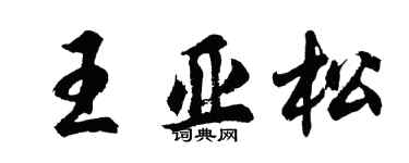 胡問遂王亞松行書個性簽名怎么寫