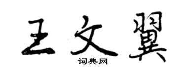 曾慶福王文翼行書個性簽名怎么寫