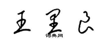 梁錦英王里良草書個性簽名怎么寫