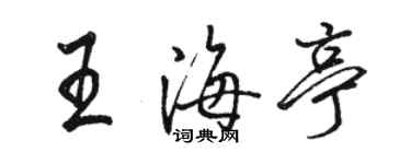 駱恆光王海亭行書個性簽名怎么寫