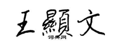 王正良王顯文行書個性簽名怎么寫