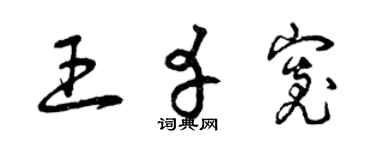 曾慶福王幸寬草書個性簽名怎么寫