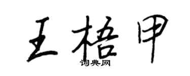 王正良王梧甲行書個性簽名怎么寫
