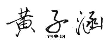 駱恆光黃子涵行書個性簽名怎么寫