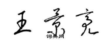 梁錦英王景亮草書個性簽名怎么寫