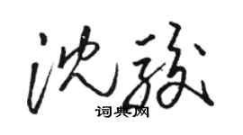 駱恆光沈駿草書個性簽名怎么寫