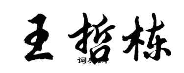 胡問遂王哲棟行書個性簽名怎么寫