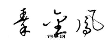 梁錦英秦金鳳草書個性簽名怎么寫