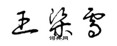 曾慶福王梁雪草書個性簽名怎么寫