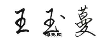 駱恆光王玉蔓行書個性簽名怎么寫