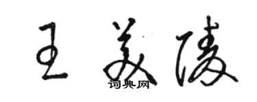 駱恆光王美陵草書個性簽名怎么寫