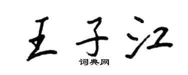 王正良王子江行書個性簽名怎么寫