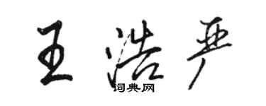 駱恆光王浩嚴行書個性簽名怎么寫