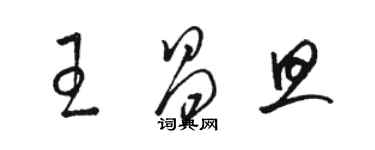 駱恆光王昌旦草書個性簽名怎么寫