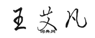 駱恆光王艾凡行書個性簽名怎么寫