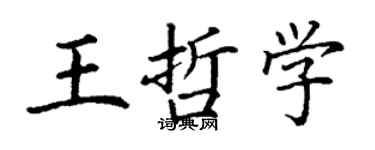 丁謙王哲學楷書個性簽名怎么寫