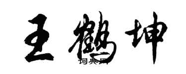 胡問遂王鶴坤行書個性簽名怎么寫