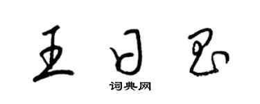 梁錦英王日昌草書個性簽名怎么寫