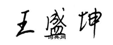 王正良王盛坤行書個性簽名怎么寫