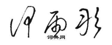 駱恆光何雨彤草書個性簽名怎么寫