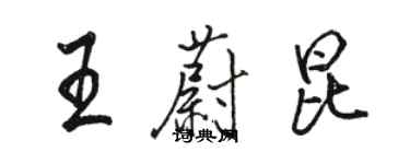 駱恆光王蔚昆行書個性簽名怎么寫