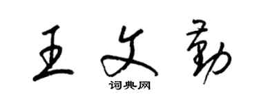 梁錦英王文勤草書個性簽名怎么寫