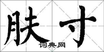 翁闓運膚寸楷書怎么寫